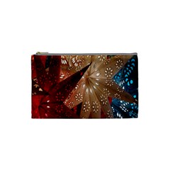 Poinsettia Red Blue White Cosmetic Bag (Small) 
