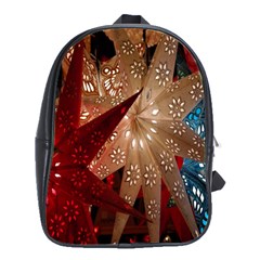 Poinsettia Red Blue White School Bags(Large) 