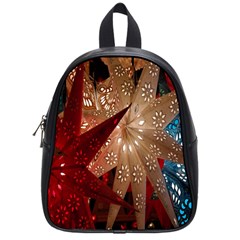Poinsettia Red Blue White School Bags (small)  by Nexatart