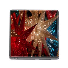 Poinsettia Red Blue White Memory Card Reader (Square)