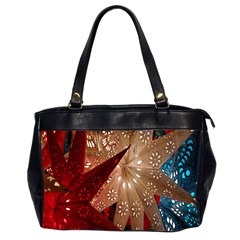 Poinsettia Red Blue White Office Handbags (2 Sides) 
