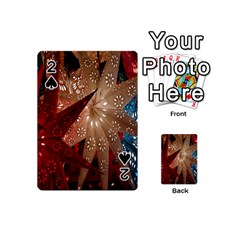 Poinsettia Red Blue White Playing Cards 54 (Mini) 