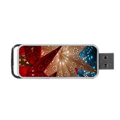 Poinsettia Red Blue White Portable USB Flash (One Side)
