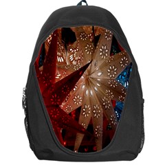 Poinsettia Red Blue White Backpack Bag