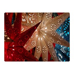 Poinsettia Red Blue White Double Sided Flano Blanket (Mini) 