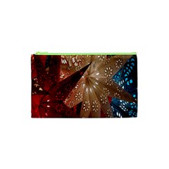 Poinsettia Red Blue White Cosmetic Bag (XS)