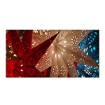 Poinsettia Red Blue White Satin Wrap Front