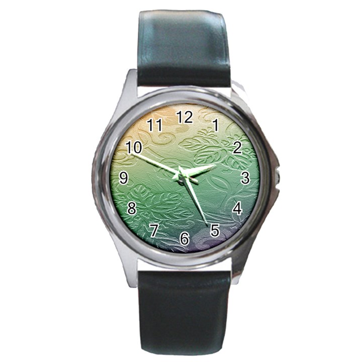 Plants Nature Botanical Botany Round Metal Watch