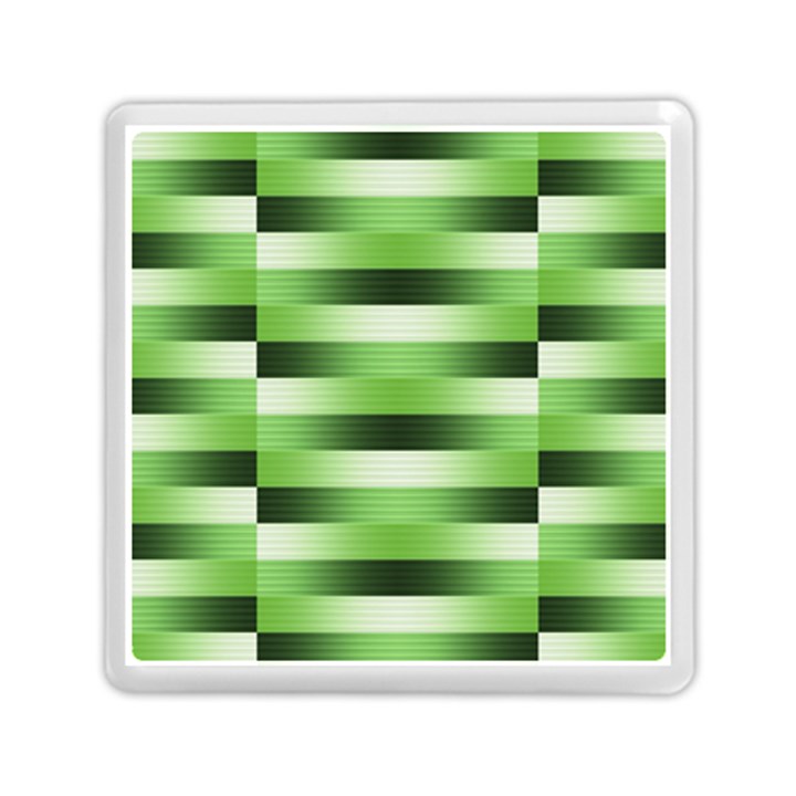 Pinstripes Green Shapes Shades Memory Card Reader (Square) 