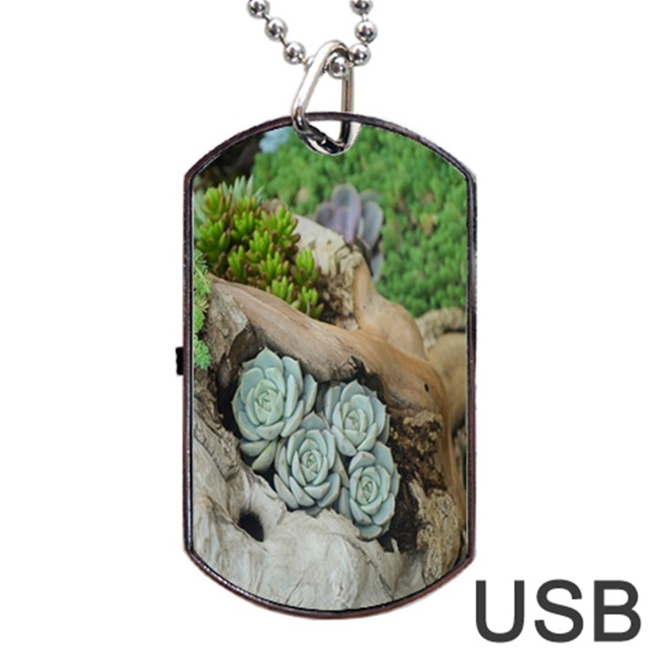 Plant Succulent Plants Flower Wood Dog Tag USB Flash (One Side)