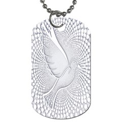 Points Circle Dove Harmony Pattern Dog Tag (two Sides) by Nexatart