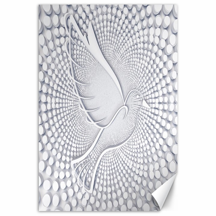 Points Circle Dove Harmony Pattern Canvas 24  x 36 