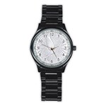 Points Circle Dove Harmony Pattern Stainless Steel Round Watch Front