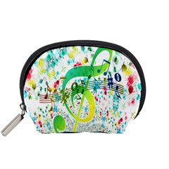 Points Circle Music Pattern Accessory Pouches (small)  by Nexatart