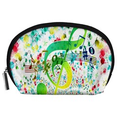 Points Circle Music Pattern Accessory Pouches (large)  by Nexatart