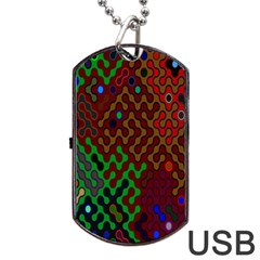 Psychedelic Abstract Swirl Dog Tag Usb Flash (two Sides) by Nexatart