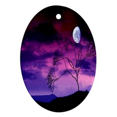 Purple Sky Oval Ornament (Two Sides)