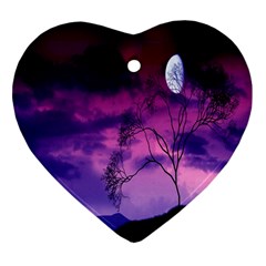 Purple Sky Heart Ornament (Two Sides)