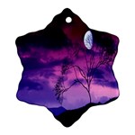 Purple Sky Snowflake Ornament (Two Sides) Front