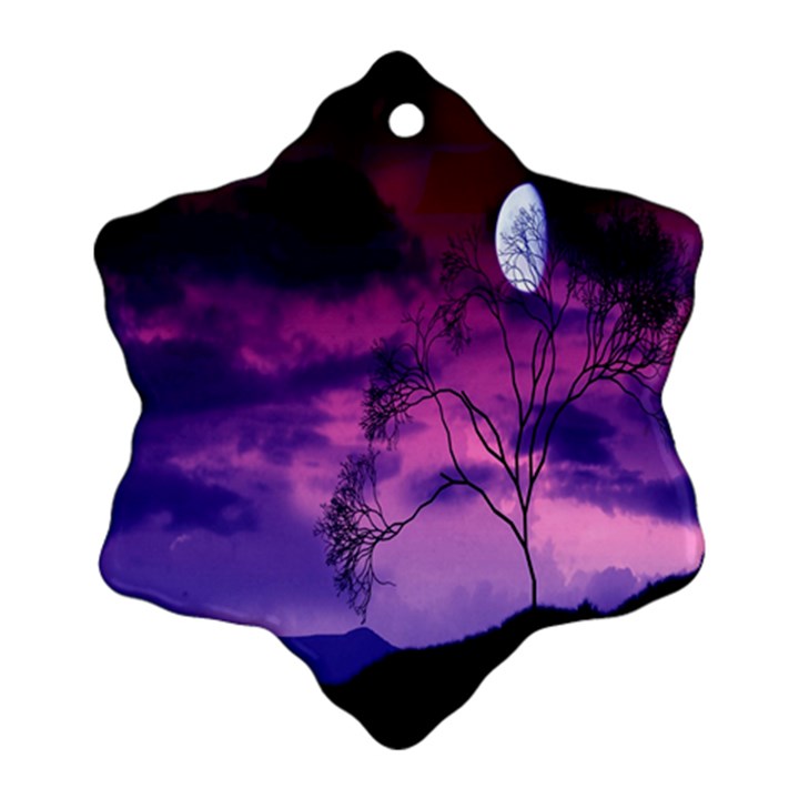 Purple Sky Snowflake Ornament (Two Sides)