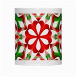 Red And Green Snowflake White Mugs Center