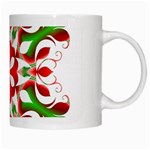 Red And Green Snowflake White Mugs Right