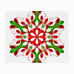 Red And Green Snowflake Small Glasses Cloth by Nexatart
