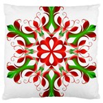 Red And Green Snowflake Large Cushion Case (Two Sides) Front