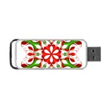 Red And Green Snowflake Portable USB Flash (Two Sides) Front