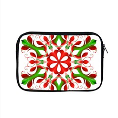 Red And Green Snowflake Apple Macbook Pro 15  Zipper Case by Nexatart