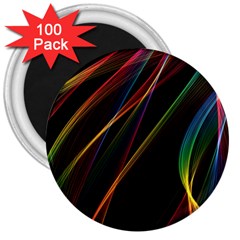 Rainbow Ribbons 3  Magnets (100 Pack) by Nexatart