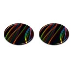 Rainbow Ribbons Cufflinks (Oval) Front(Pair)