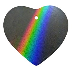 Rainbow Color Spectrum Solar Mirror Heart Ornament (two Sides) by Nexatart