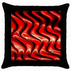 Red Fractal  Mathematics Abstact Throw Pillow Case (black)