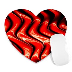 Red Fractal  Mathematics Abstact Heart Mousepads by Nexatart