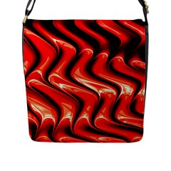 Red Fractal  Mathematics Abstact Flap Messenger Bag (l) 