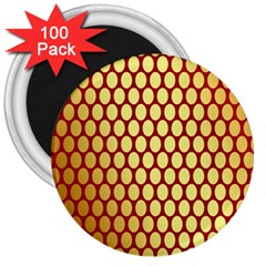 Red And Gold Effect Backing Paper 3  Magnets (100 Pack) by Nexatart