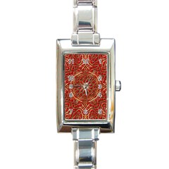 Red Tile Background Image Pattern Rectangle Italian Charm Watch by Nexatart