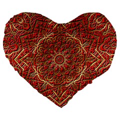 Red Tile Background Image Pattern Large 19  Premium Heart Shape Cushions by Nexatart