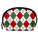 Red Green White Argyle Navy Accessory Pouches (Large)  Front