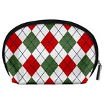 Red Green White Argyle Navy Accessory Pouches (Large)  Back