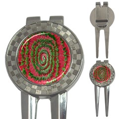 Red Green Swirl Twirl Colorful 3-in-1 Golf Divots by Nexatart