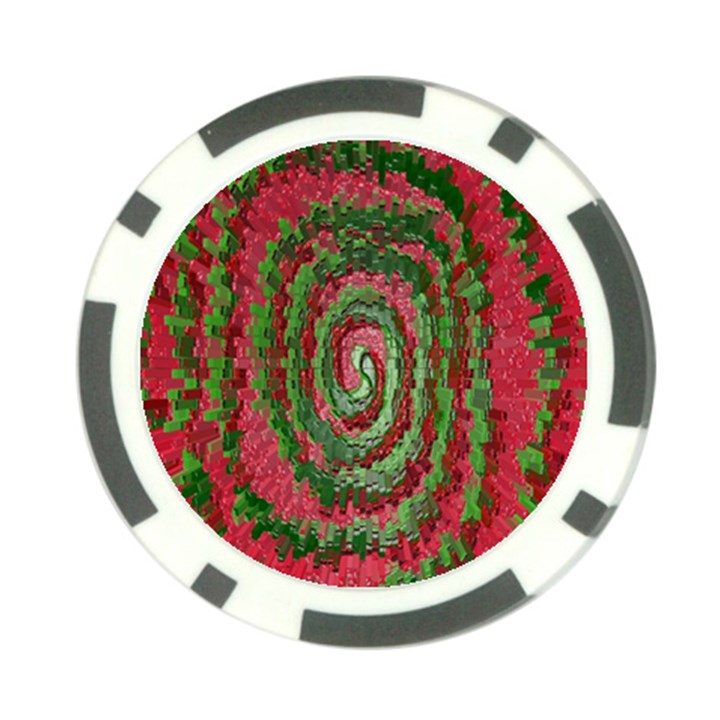 Red Green Swirl Twirl Colorful Poker Chip Card Guard