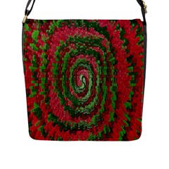 Red Green Swirl Twirl Colorful Flap Messenger Bag (l)  by Nexatart