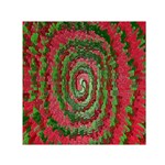 Red Green Swirl Twirl Colorful Small Satin Scarf (Square) Front