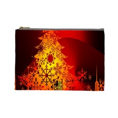 Red Silhouette Star Cosmetic Bag (large)  by Nexatart