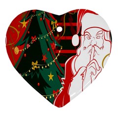 Santa Clause Xmas Ornament (heart) by Nexatart