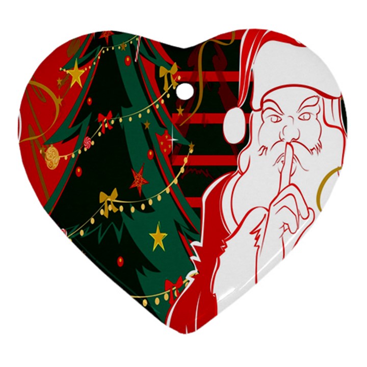 Santa Clause Xmas Ornament (Heart)