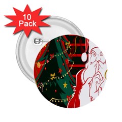 Santa Clause Xmas 2 25  Buttons (10 Pack)  by Nexatart