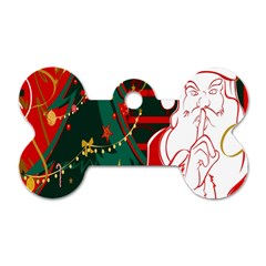 Santa Clause Xmas Dog Tag Bone (one Side) by Nexatart